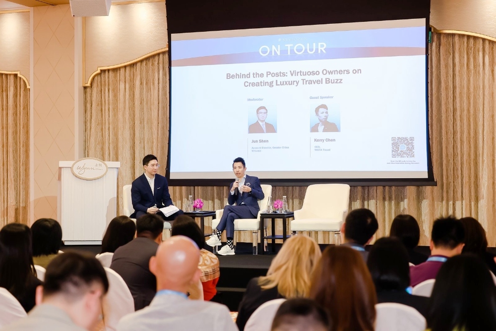 頂級奢華旅遊新篇章:Wota Lifestyle 以科技與服務重新定義奢華飯店體驗 2 ▲2024.11月澳門永利皇宮的Virtuoso On Tour受邀演講。(圖/業者提供)