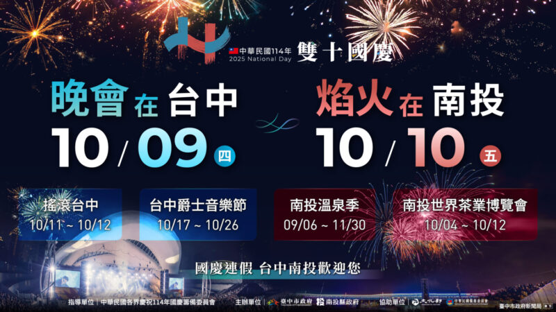 共慶中華民國國慶 台中南投攜手獻禮 共慶中華民國國慶 台中南投攜手獻禮