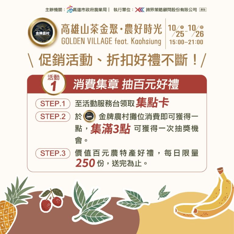 連假逛神農市集品好茶  高雄「山茶金聚」享受農好時光