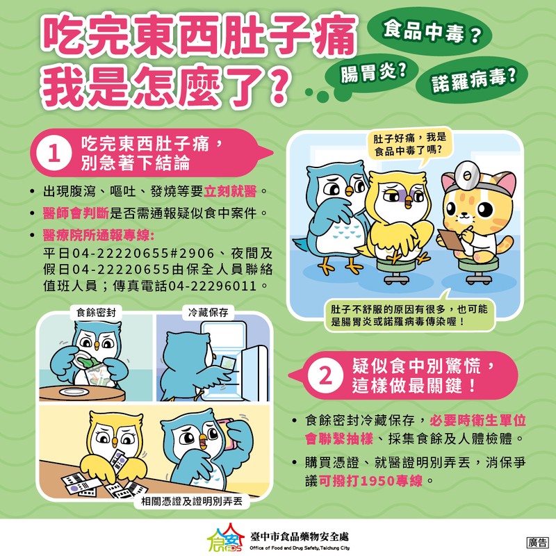 餐後腸胃不適？食品中毒？中市食安處提醒 謹記四步驟 守護健康與權益 | 索引新聞 INDEX News