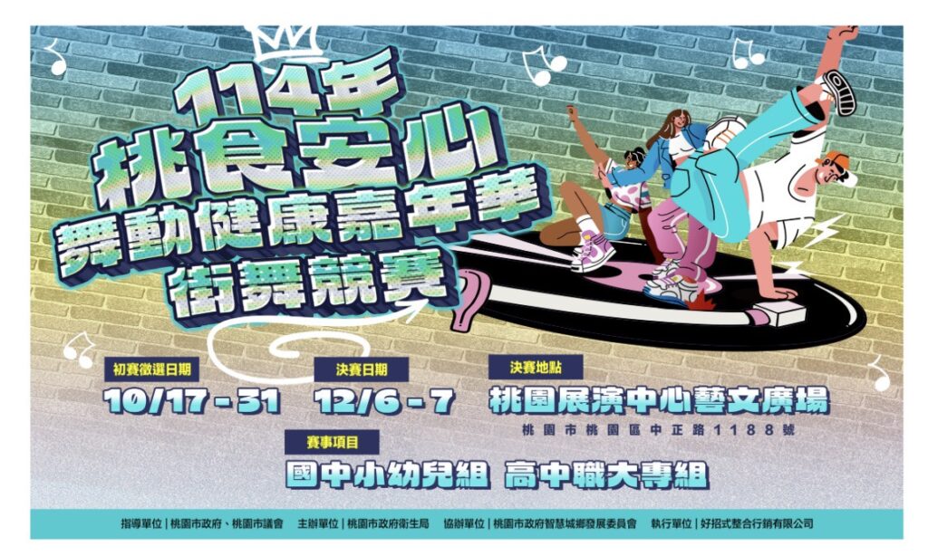 「桃食安心舞動健康嘉年華」街舞競賽熱力開跑 舞出食安與健康新態度