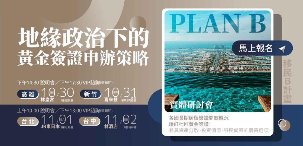 移民B計畫崛起 高資產族群積極尋找「第二方案」