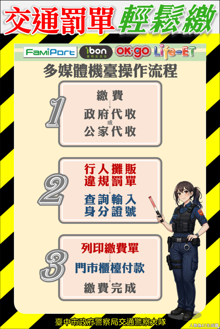 從容繳罰單不再趕時間！ 警推便民新措施 「行人、慢車違規罰單」 12 月起超商可繳