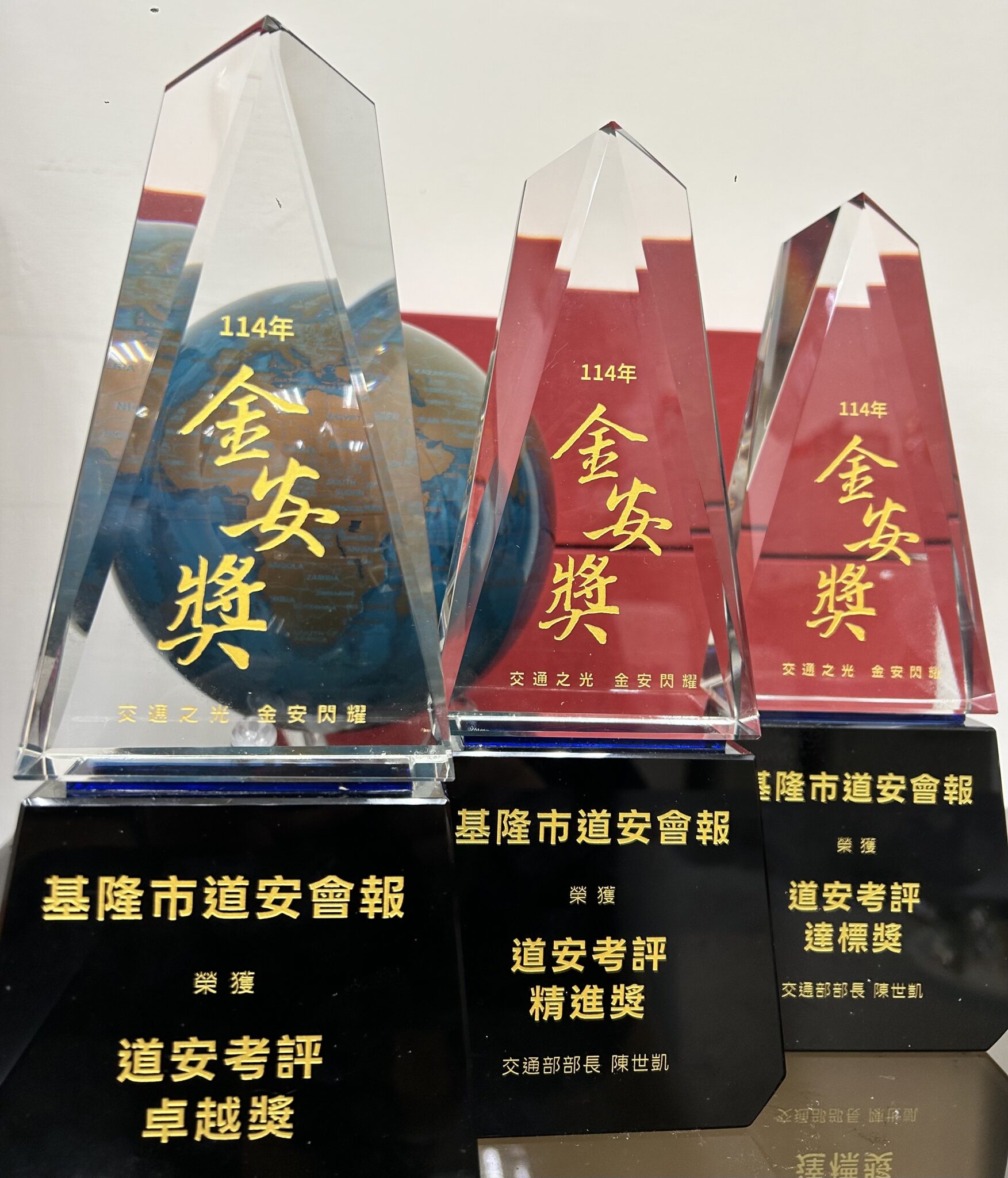 恭賀！基隆道安獲肯定　金安獎勇奪「三冠王」