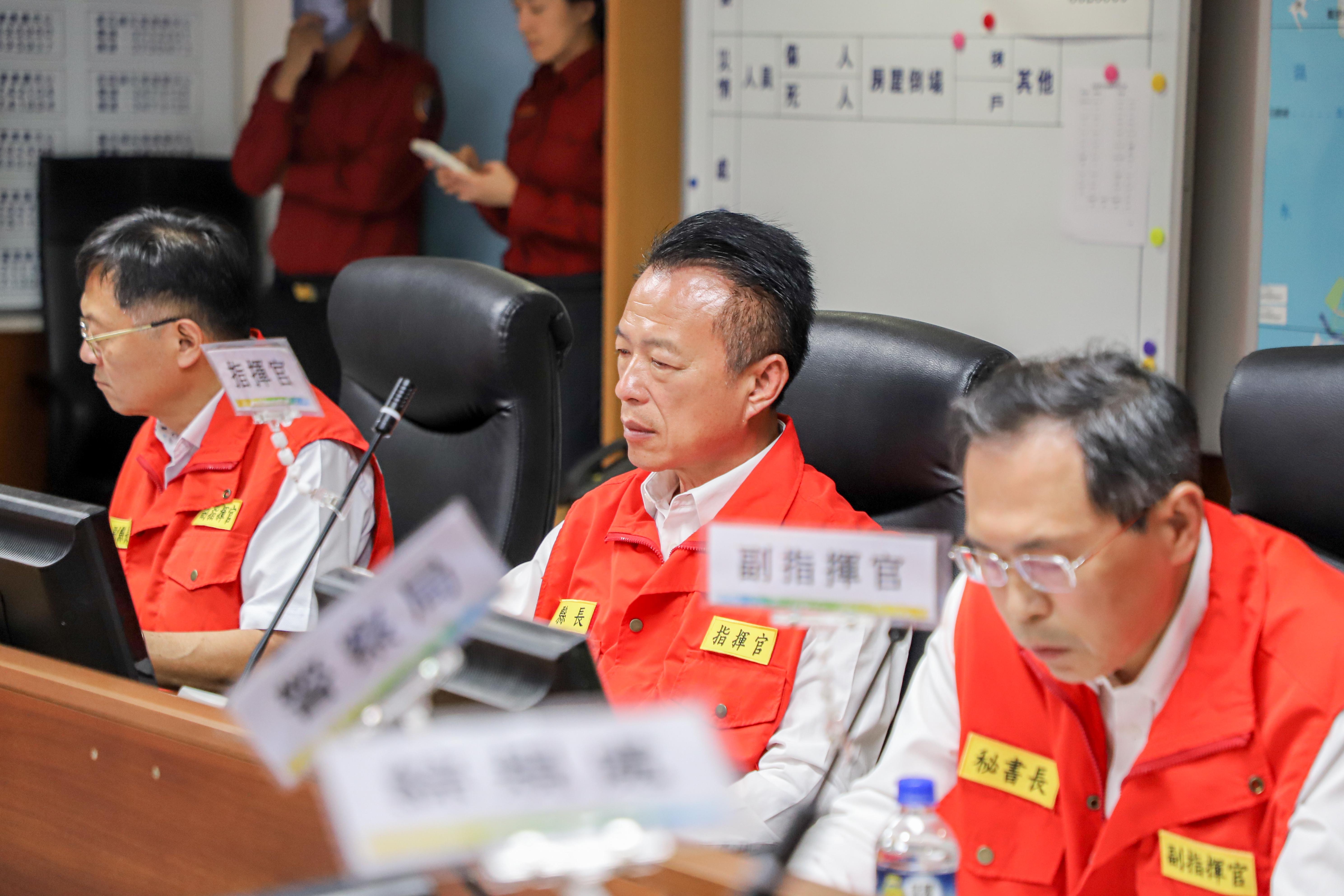 嘉義縣災害應變中心　鳳凰颱風第1次工作會報