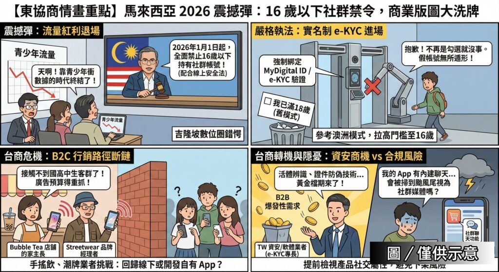 馬來西亞：2026起全面封殺16歲以下社群帳號