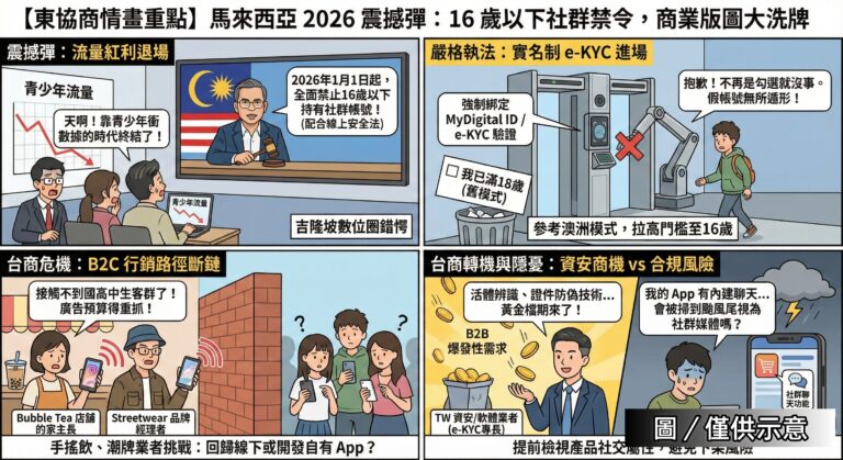 馬來西亞：2026起全面封殺16歲以下社群帳號