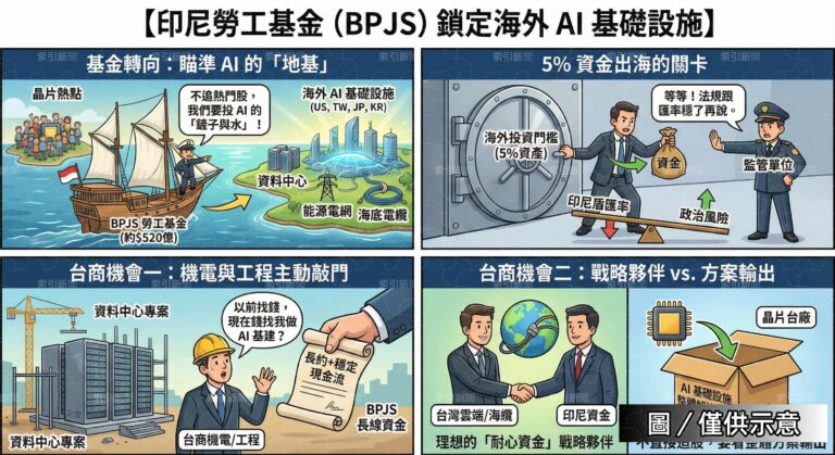 印尼勞工基金鎖定海外AI基礎設施