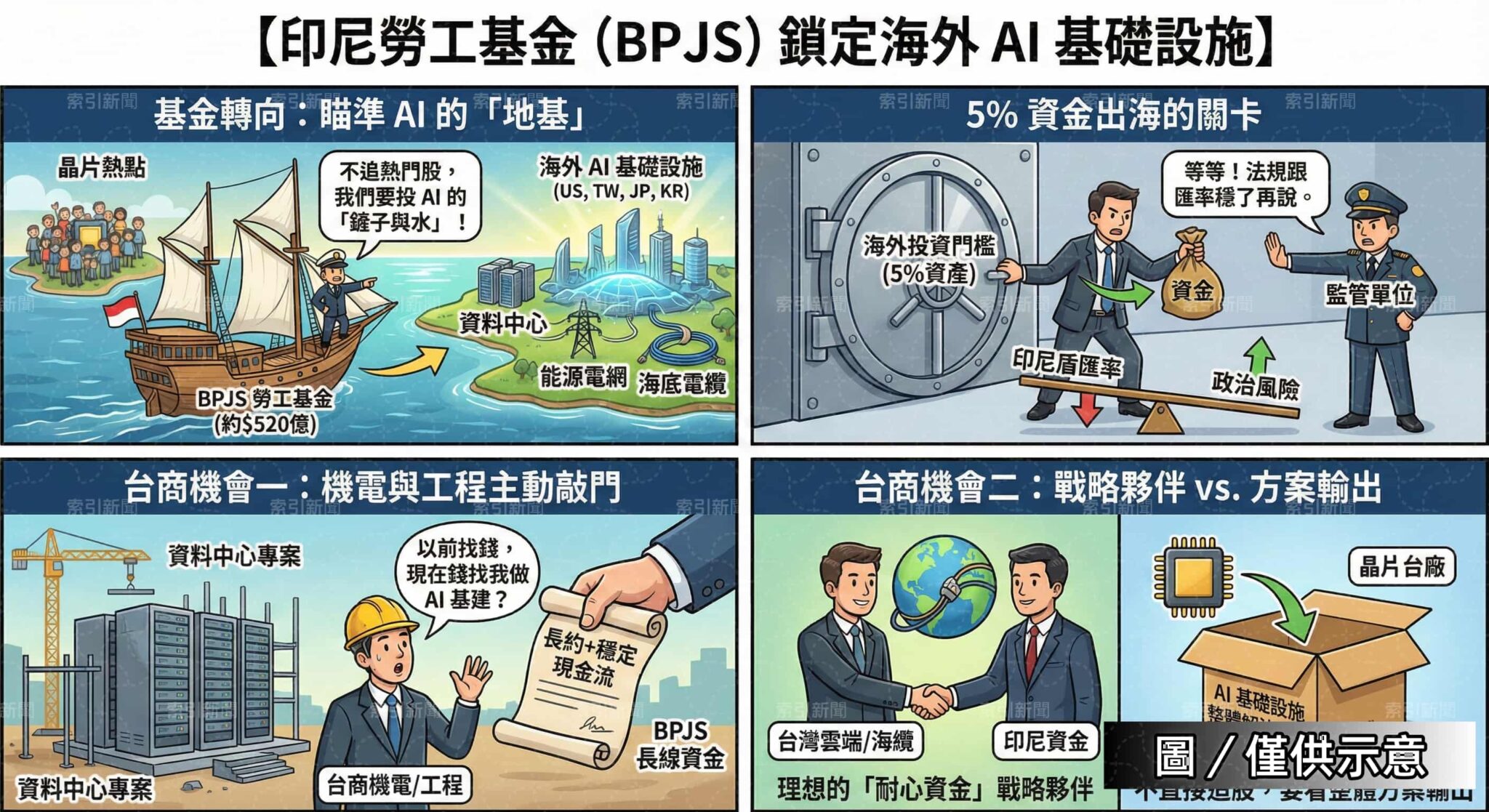 印尼勞工基金鎖定海外AI基礎設施