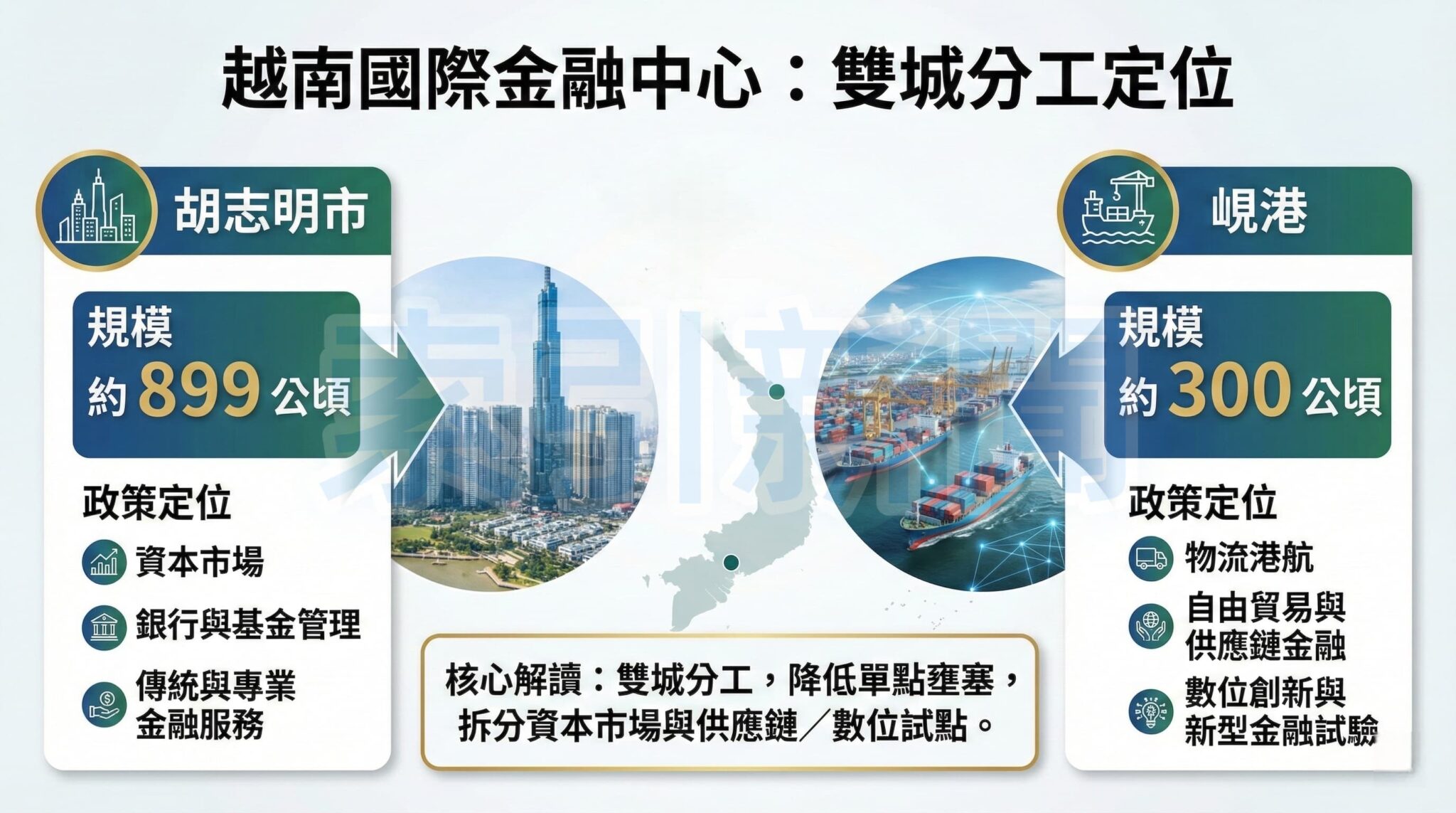 越南國際金融中心啟動 台商資金調度新機會 越南國際金融中心:雙城分工定位