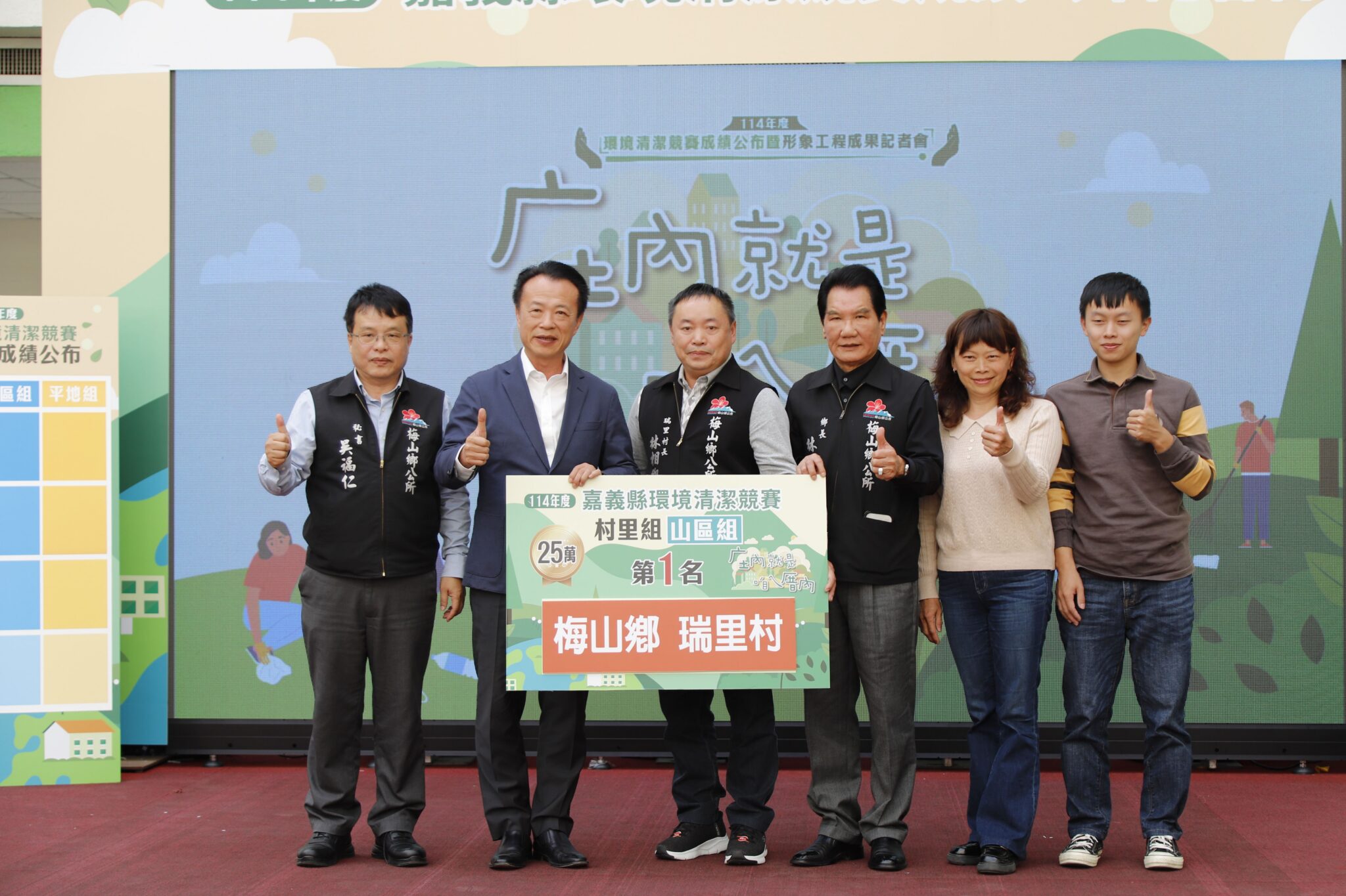 翁章梁揭曉114年度環境清潔競賽成績 鄉鎮市組第一名獎金100萬元 村里組第一名獎金25萬元 翁章梁揭曉114年度環境清潔競賽成績 鄉鎮市組第一名獎金100萬元 村里組第一名獎金25萬元