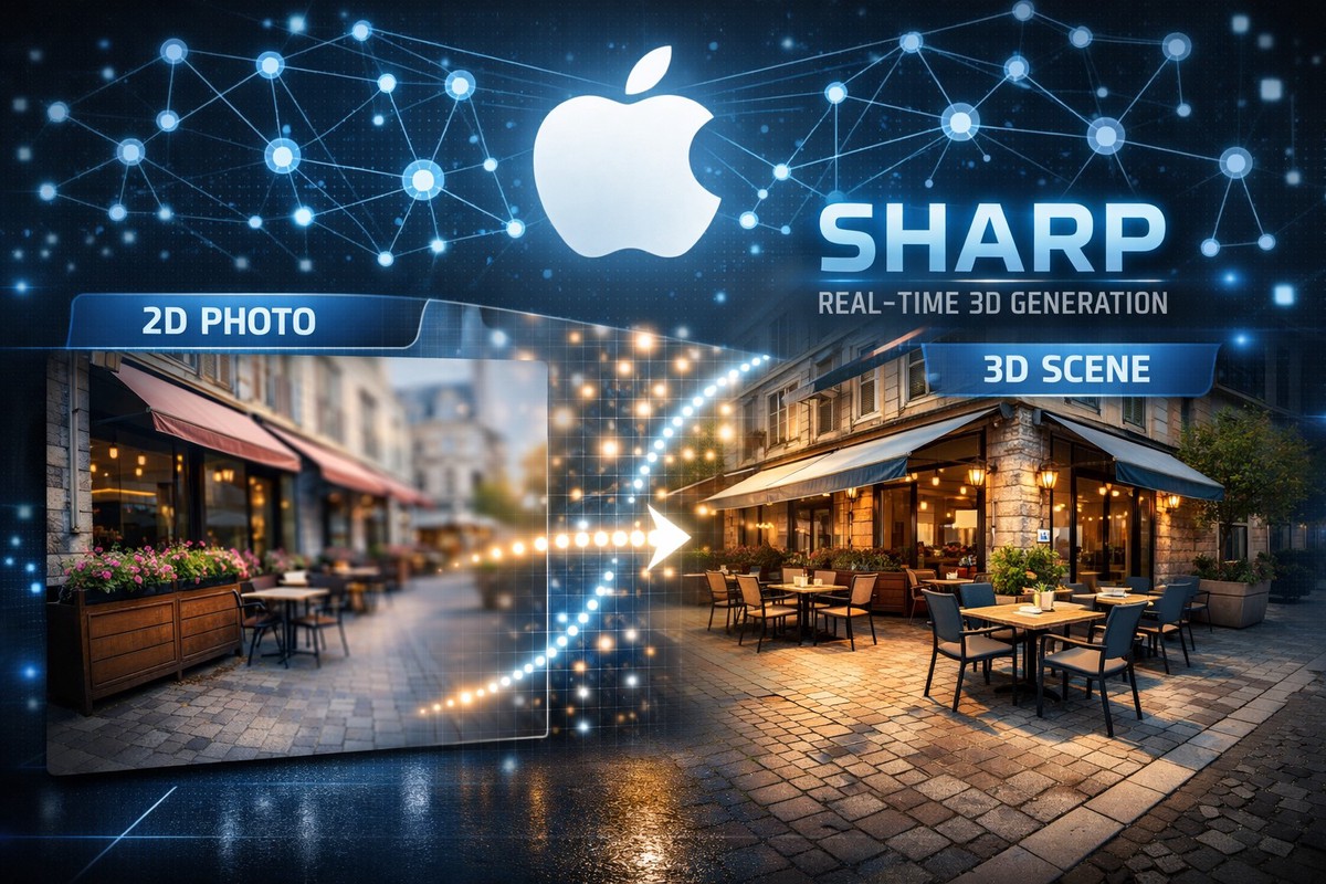 蘋果AI視覺技術大躍進?SHARP號稱1秒將2D轉3D場景 蘋果AI視覺技術大躍進?SHARP號稱1秒將2D轉3D場景