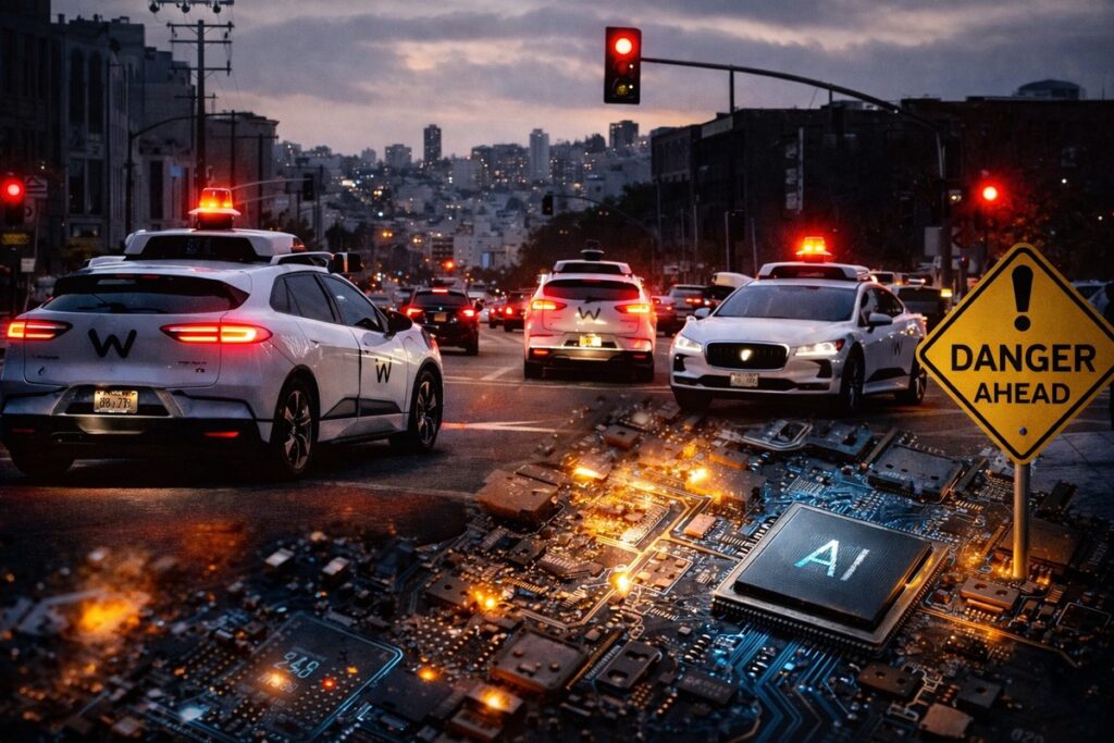 舊金山大停電連鎖效應 大量Waymo無人計程車癱瘓街頭 舊金山大停電連鎖效應 大量Waymo無人計程車癱瘓街頭