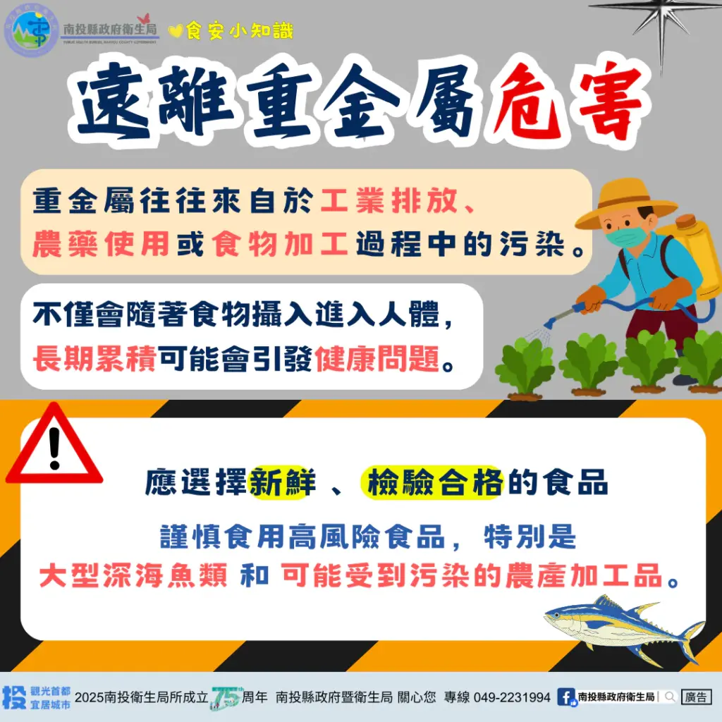 南投縣衛生局持續把關食品安全 定期監測重金屬風險 南投縣衛生局持續把關食品安全 定期監測重金屬風險