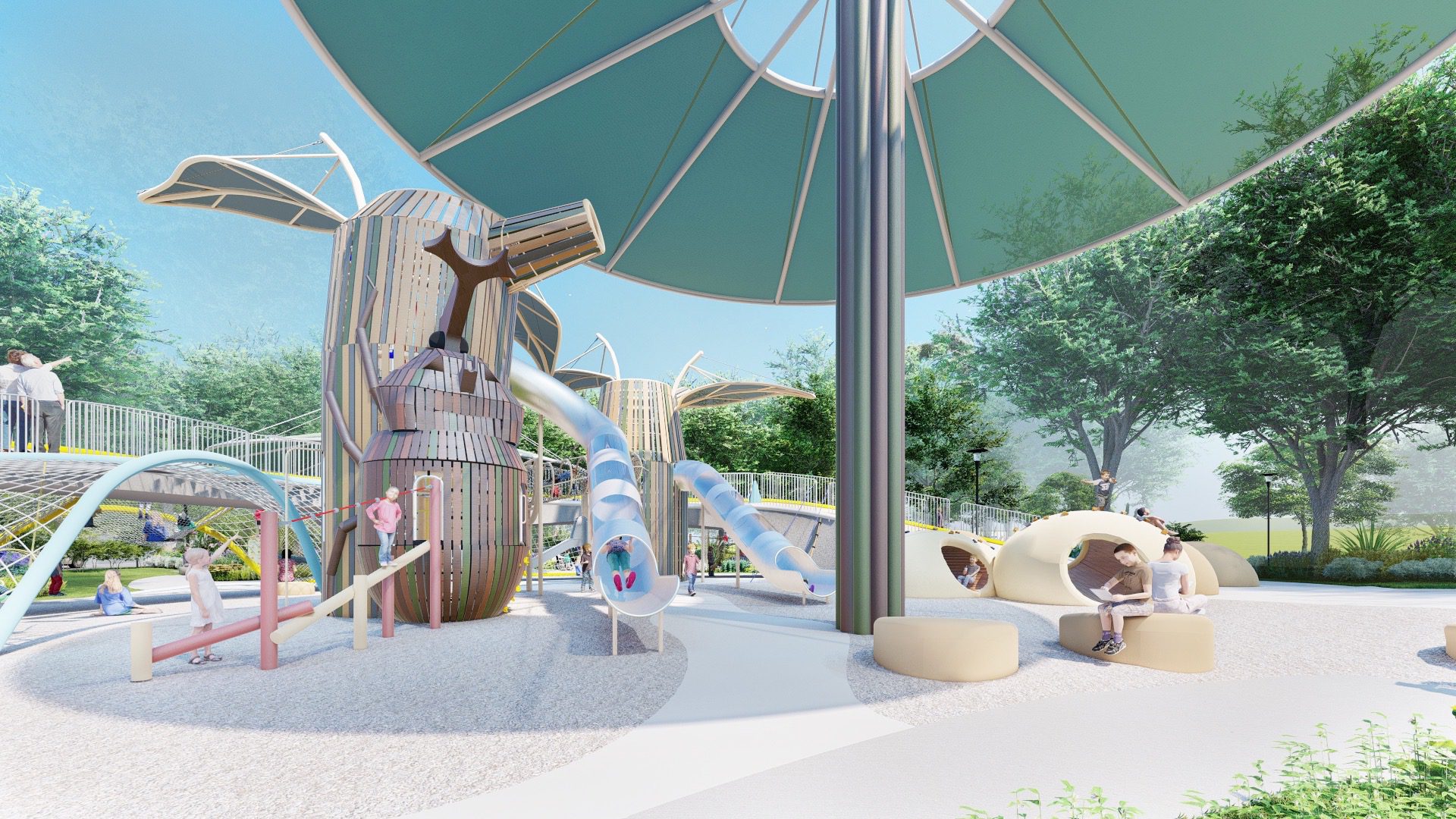 「全國首座」! 東勢獨角仙生態公園成形 建設局長:進度破8成、力拼4月啟用 「全國首座」! 東勢獨角仙生態公園成形 建設局長:進度破8成、力拼4月啟用