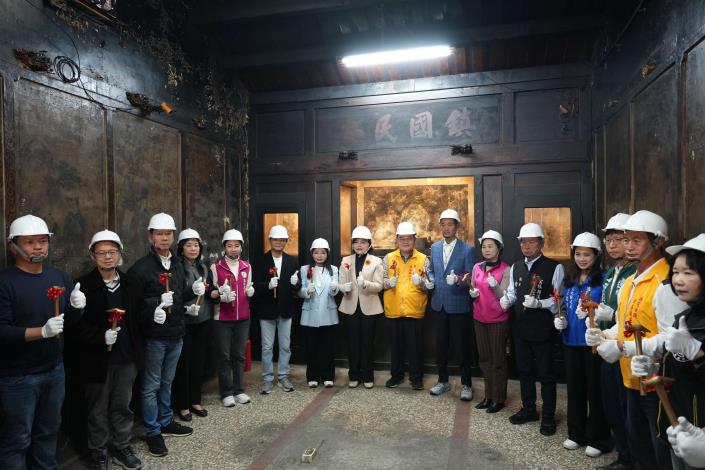 守護北港信仰記憶 鎮安宮修復工程正式開工 縣長張麗善與貴賓主持動工儀式,祈求工程圓滿順利。