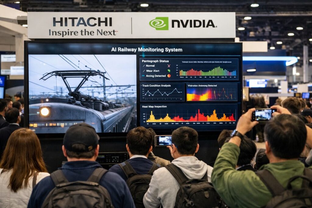日立攜手輝達布局AI基建市場 CES展示智慧監控鐵道設備