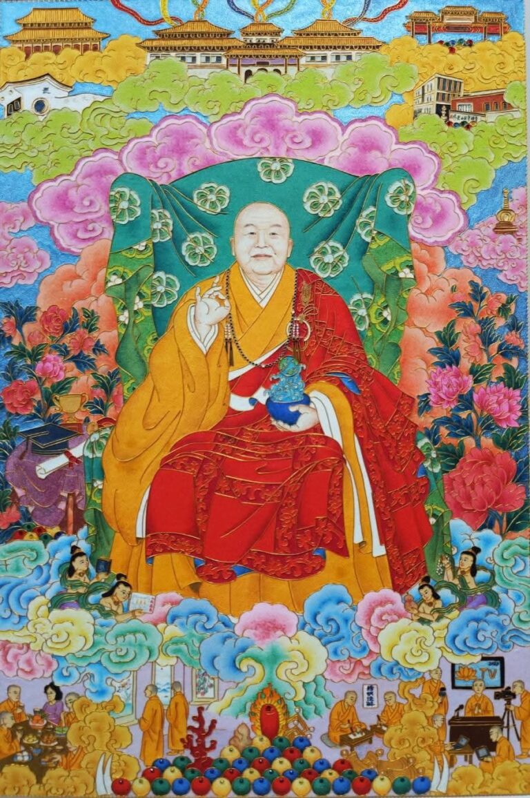 掐絲唐卡賞析（上）  星雲大師掐絲唐卡：把「人間佛教」的弘法足跡，織進金絲與祥雲之間