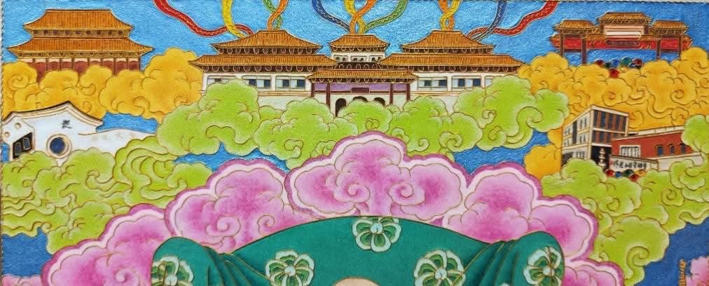 掐絲唐卡賞析(上) 星雲大師掐絲唐卡:把「人間佛教」的弘法足跡,織進金絲與祥雲之間 掐絲唐卡賞析(上) 星雲大師掐絲唐卡:把「人間佛教」的弘法足跡,織進金絲與祥雲之間