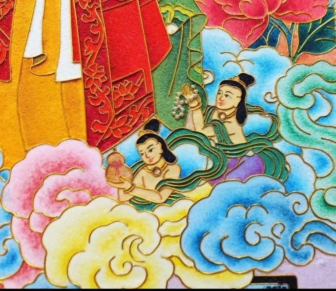 掐絲唐卡賞析(上) 星雲大師掐絲唐卡:把「人間佛教」的弘法足跡,織進金絲與祥雲之間 掐絲唐卡賞析(上) 星雲大師掐絲唐卡:把「人間佛教」的弘法足跡,織進金絲與祥雲之間