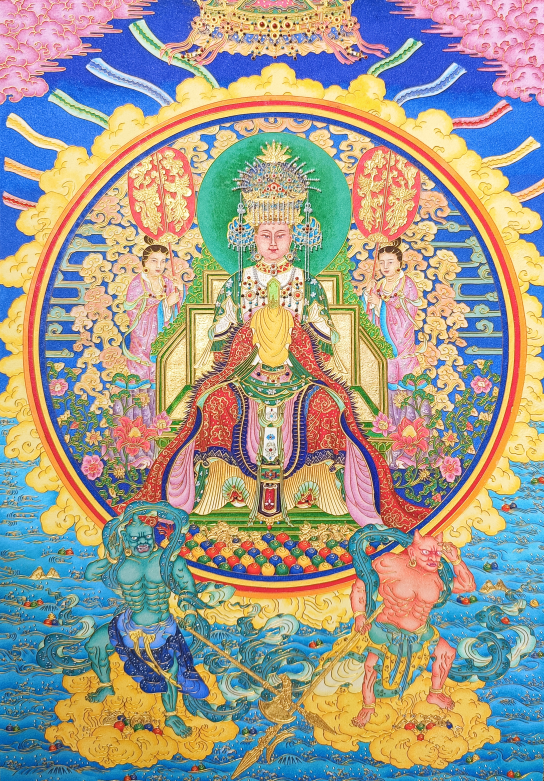 掐絲唐卡賞析(下) 海上女神媽祖唐卡:當民間信仰遇見唐卡語法,慈悲無分別、藝術無國界 掐絲唐卡賞析(下) 海上女神媽祖唐卡:當民間信仰遇見唐卡語法,慈悲無分別、藝術無國界