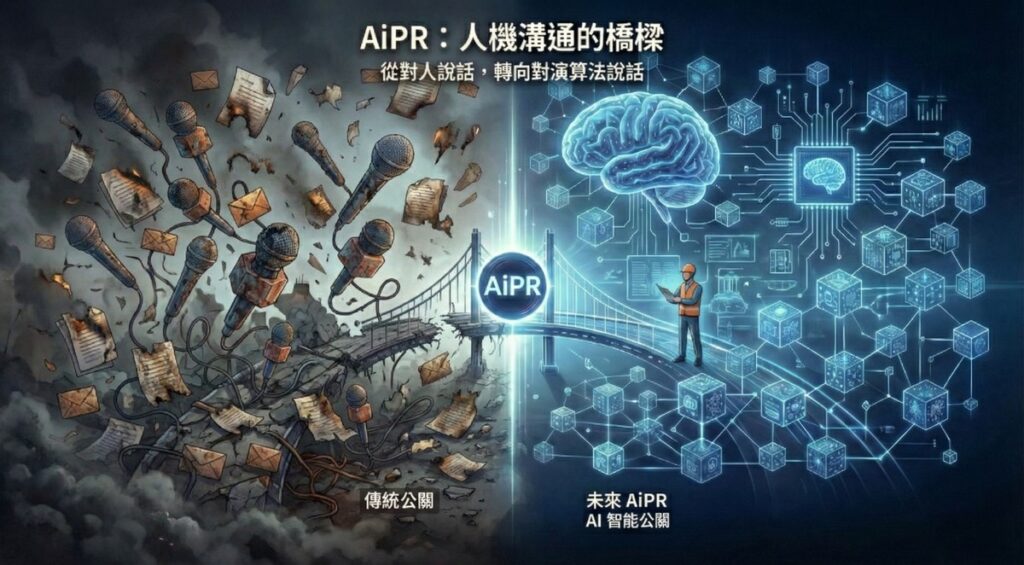 當記者會與廣編稿都失效:為什麼公關人必須搶救 2026 年的「AiPR / AI 智能公關」話語權? 當記者會與廣編稿都失效:為什麼公關人必須搶救 2026 年的「AiPR / AI 智能公關」話語權?