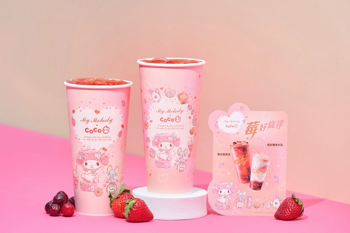 美樂蒂粉快衝！CoCo 聯名美樂蒂推出2026 首場「莓好約會」雙果飲