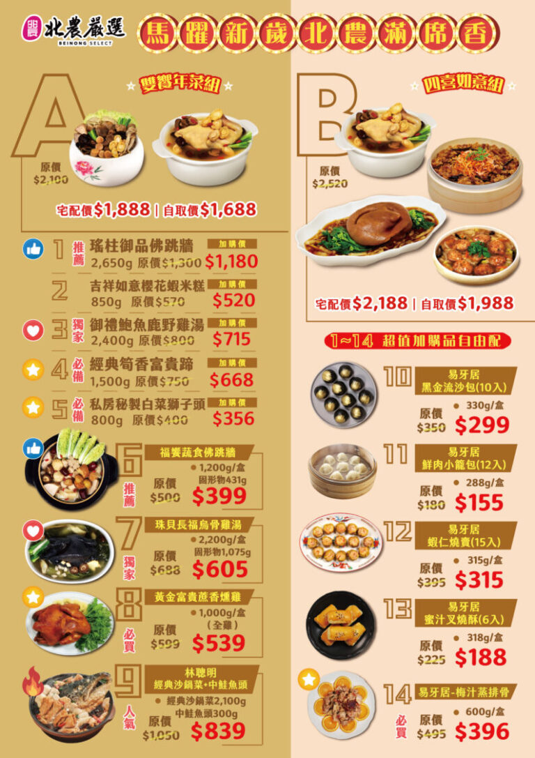 北農嚴選攜手易牙居搶攻年菜市場　開賣首月熱銷破3500套！