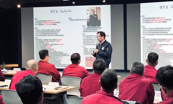 深化救災安全 新北消共識營強化執勤防護 30 《圖說》消防局長陳崇岳期勉每位同仁將安全觀念內化為執勤本能。〈消防局提供〉