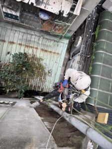 台北市萬華區公寓外牆除樹工程施工