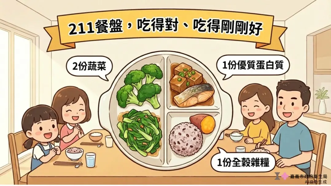 告別春節肥!嘉義市營養師傳授「211餐盤」口訣 穩定血糖、血脂不復胖 告別春節肥!嘉義市營養師傳授「211餐盤」口訣 穩定血糖、血脂不復胖
