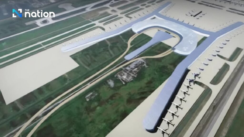 泰國AOT啟動蘇凡納布機場2100億南航廈東擴建 泰國機場公司(AOT)推動蘇凡納布機場擴建,南航廈工程採三期分段推進,並規劃增建第四跑道以提升長期運量。(圖/泰國《國家報》)