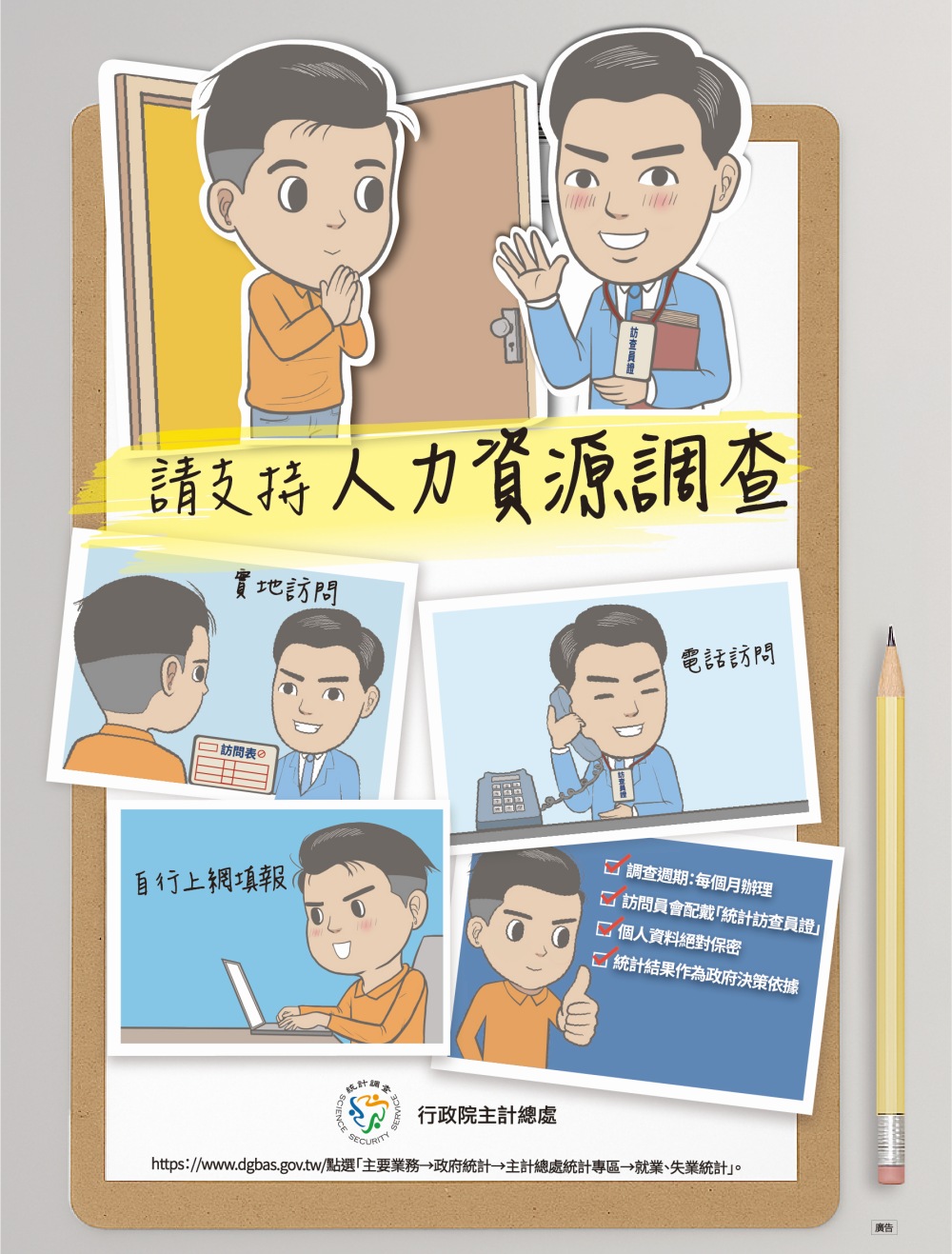 就業、失業統計 敬請支持人力資源調查 28 03 行政院主計總處人力資源調查