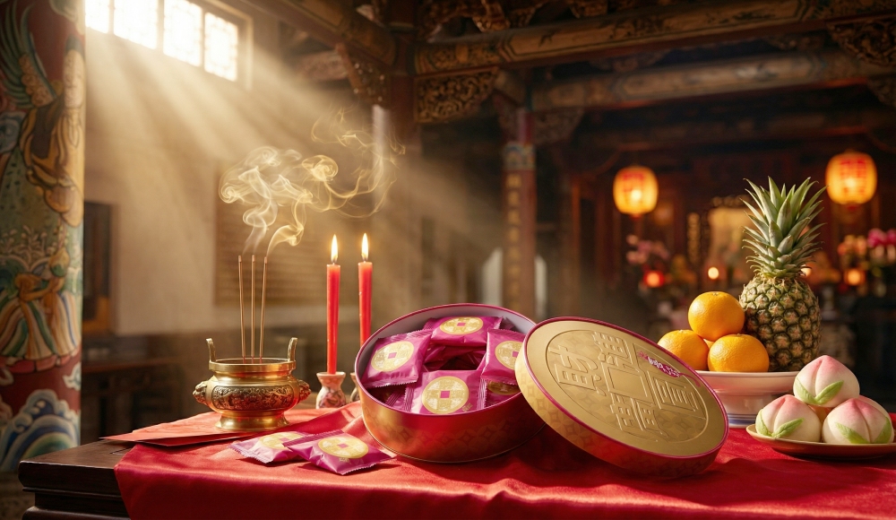 拜拜供品新寵!喜之坊圓片牛軋糖象徵財運滾滾來 拜拜供品新寵!喜之坊圓片牛軋糖象徵財運滾滾來