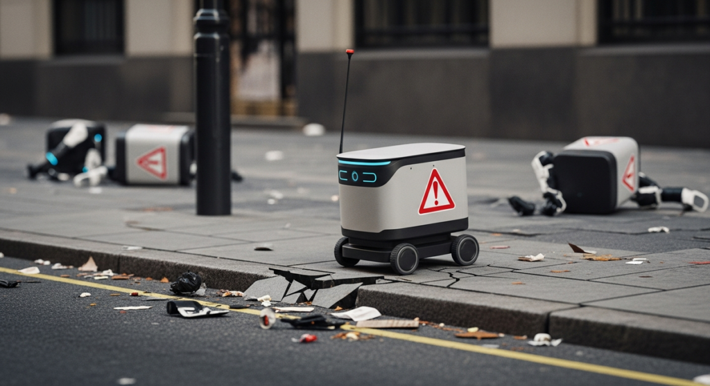 美國城市配送機器人普及迅速 引發毀損與公共空間爭議 美國城市配送機器人普及迅速 引發毀損與公共空間爭議