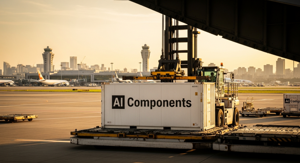 AI 需求強勁,桃園機場自貿區貨運量顯著成長 AI 需求強勁,桃園機場自貿區貨運量顯著成長