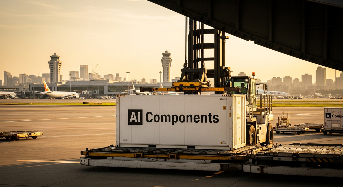 AI 需求強勁,桃園機場自貿區貨運量顯著成長 AI 需求強勁,桃園機場自貿區貨運量顯著成長