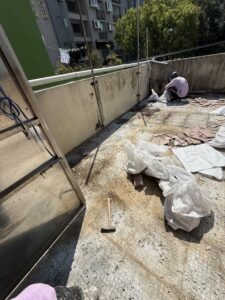 桃園市中壢區透天陽台磁磚空心拆除拆除防水工程施工