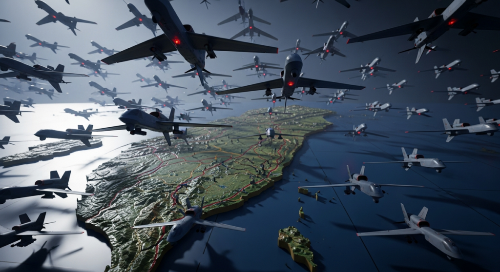 中國集結攻擊無人機威脅台海 米切爾報告揭戰略意圖 中國集結攻擊無人機威脅台海 米切爾報告揭戰略意圖