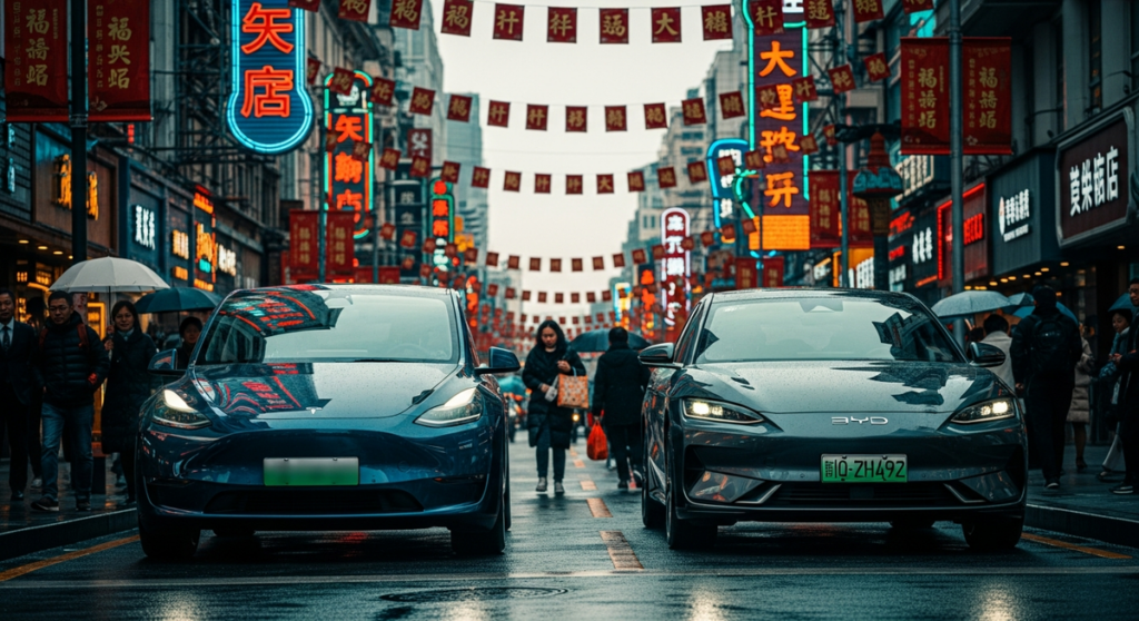 中國電動車市場競爭白熱化 BYD銷量大跌 Tesla面臨挑戰 中國電動車市場競爭白熱化 BYD銷量大跌 Tesla面臨挑戰