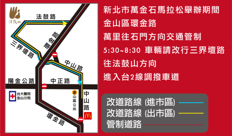 萬金石馬拉松周日登場  台2線及野柳周邊道路交管