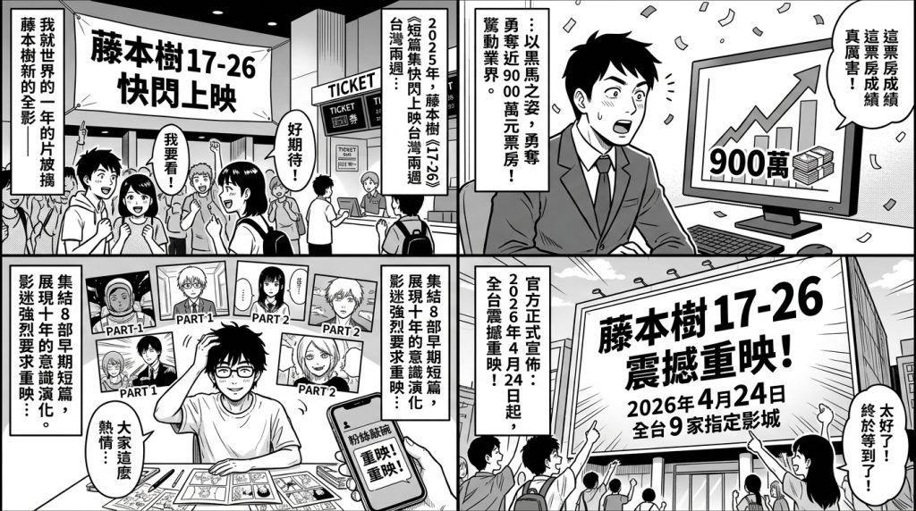 《鏈鋸人》作者神作回歸!《藤本樹 17-26》2 週狂掃 900 萬票房 《鏈鋸人》作者神作回歸!《藤本樹 17-26》2 週狂掃 900 萬票房