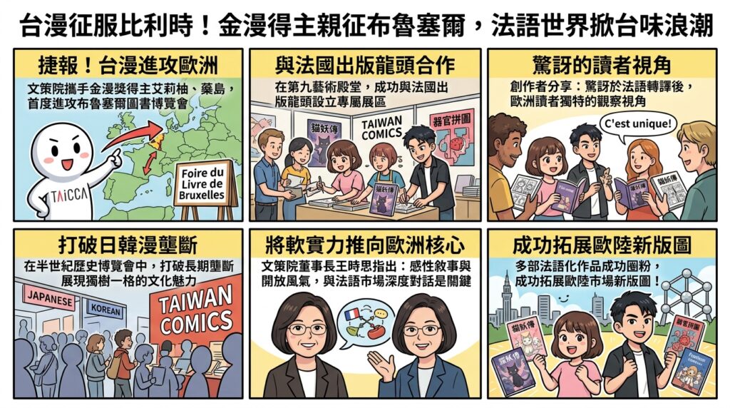 台漫征服比利時！金漫得主親征布魯塞爾，法語世界掀台味浪潮
