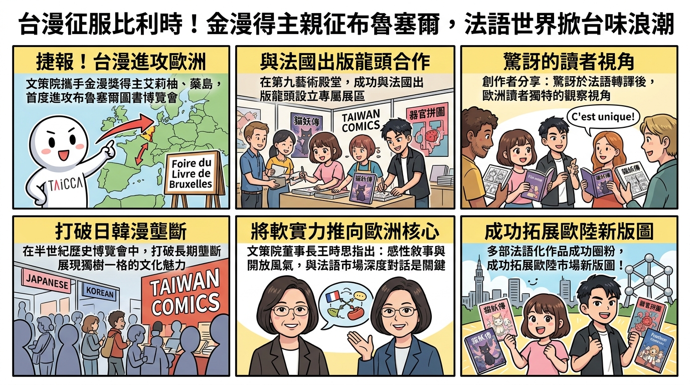 台漫征服比利時！金漫得主親征布魯塞爾，法語世界掀台味浪潮
