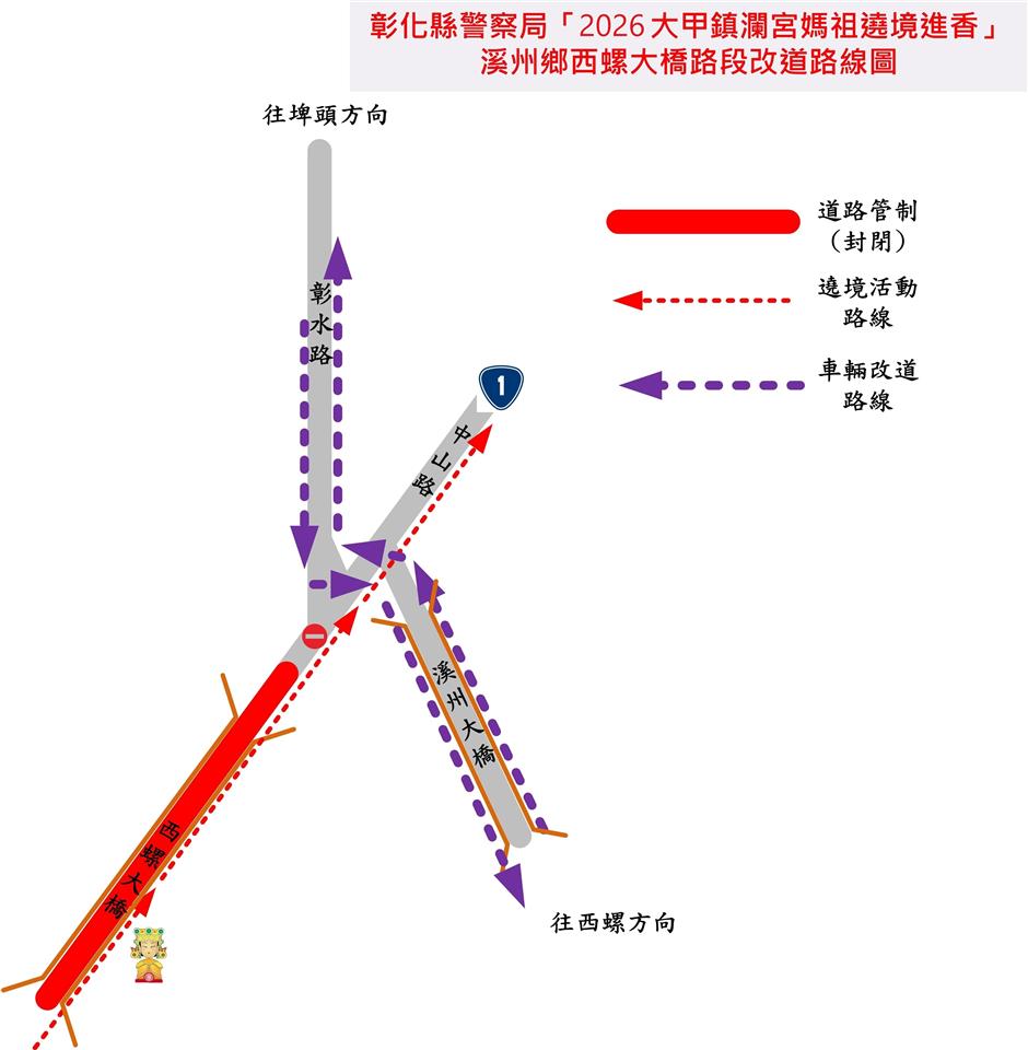2026大甲媽祖遶境 彰化縣警察局擬定交通疏導管制計畫 2026大甲媽祖遶境 彰化縣警察局擬定交通疏導管制計畫
