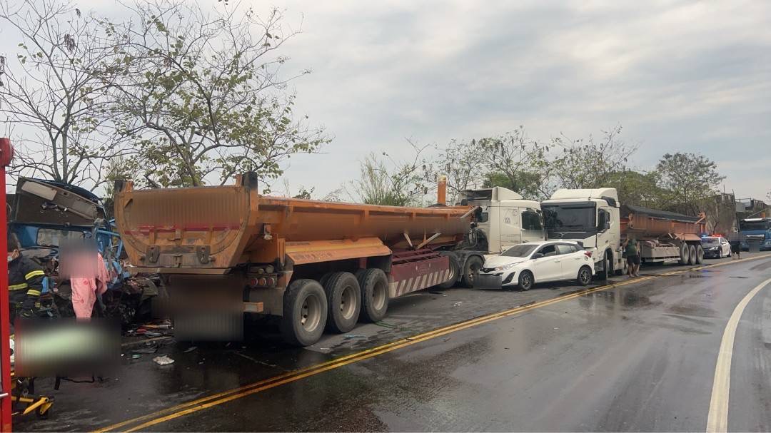竹山鎮砂石車產業道路　發生一起砂石車肇事之交通事故