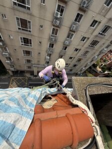 桃園市桃園區社區外牆瓦片拆除後防水施工