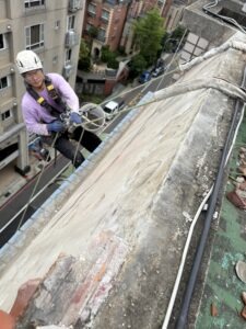 桃園市桃園區社區外牆瓦片拆除後防水施工