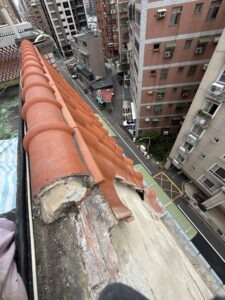 桃園市桃園區社區外牆瓦片拆除後防水施工
