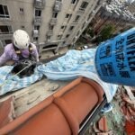 桃園市桃園區社區外牆瓦片拆除後防水施工